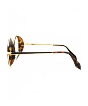 Double Rim Clear Lens Glasses Side Cover Round Circle Frame UV 400 - Tortoise Gold - CA188A2TR63 $7.62 Round