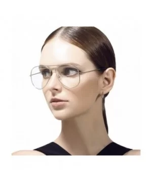 Clear Aviator Glasses Lens Premium Classic Metal Frame Eyeglasses - Silver - C018K0Z0CSK $6.36 Aviator