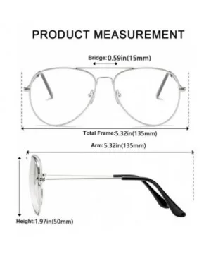 Clear Aviator Glasses Lens Premium Classic Metal Frame Eyeglasses - Silver - C018K0Z0CSK $6.36 Aviator