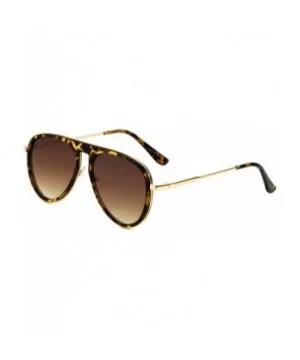 Square Bridgeless Modern Rounded Aviator Sunglasses - Brown Demi - CZ190EUY2SS $12.12 Square