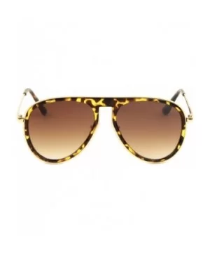 Square Bridgeless Modern Rounded Aviator Sunglasses - Brown Demi - CZ190EUY2SS $12.12 Square