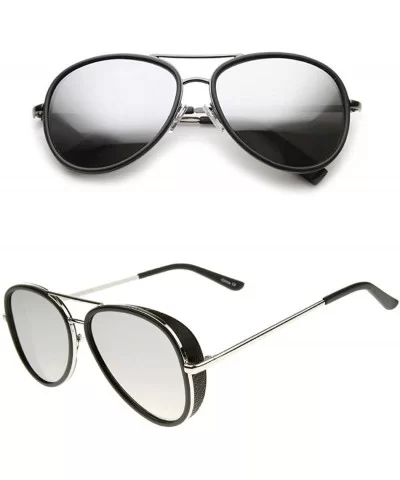 Fashion Culture Unisex Roadster Side Cover Mirrored Lens Aviator - Silver Mirror - CI18EXDHQ7Q $13.90 Aviator