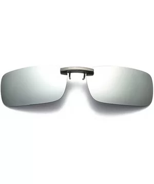 Clip on Sunglasses Men Accessories Women Polarized Night Vision Glasses - Silver Mirror - CA18E9RDORE $5.75 Rimless