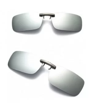 Clip on Sunglasses Men Accessories Women Polarized Night Vision Glasses - Silver Mirror - CA18E9RDORE $5.75 Rimless