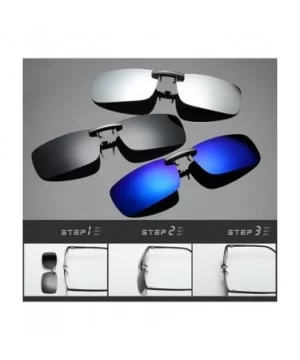 Clip on Sunglasses Men Accessories Women Polarized Night Vision Glasses - Silver Mirror - CA18E9RDORE $5.75 Rimless