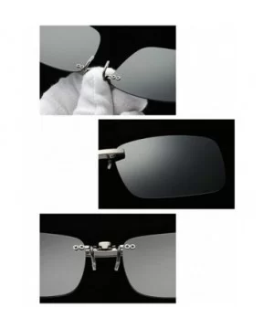 Clip on Sunglasses Men Accessories Women Polarized Night Vision Glasses - Silver Mirror - CA18E9RDORE $5.75 Rimless