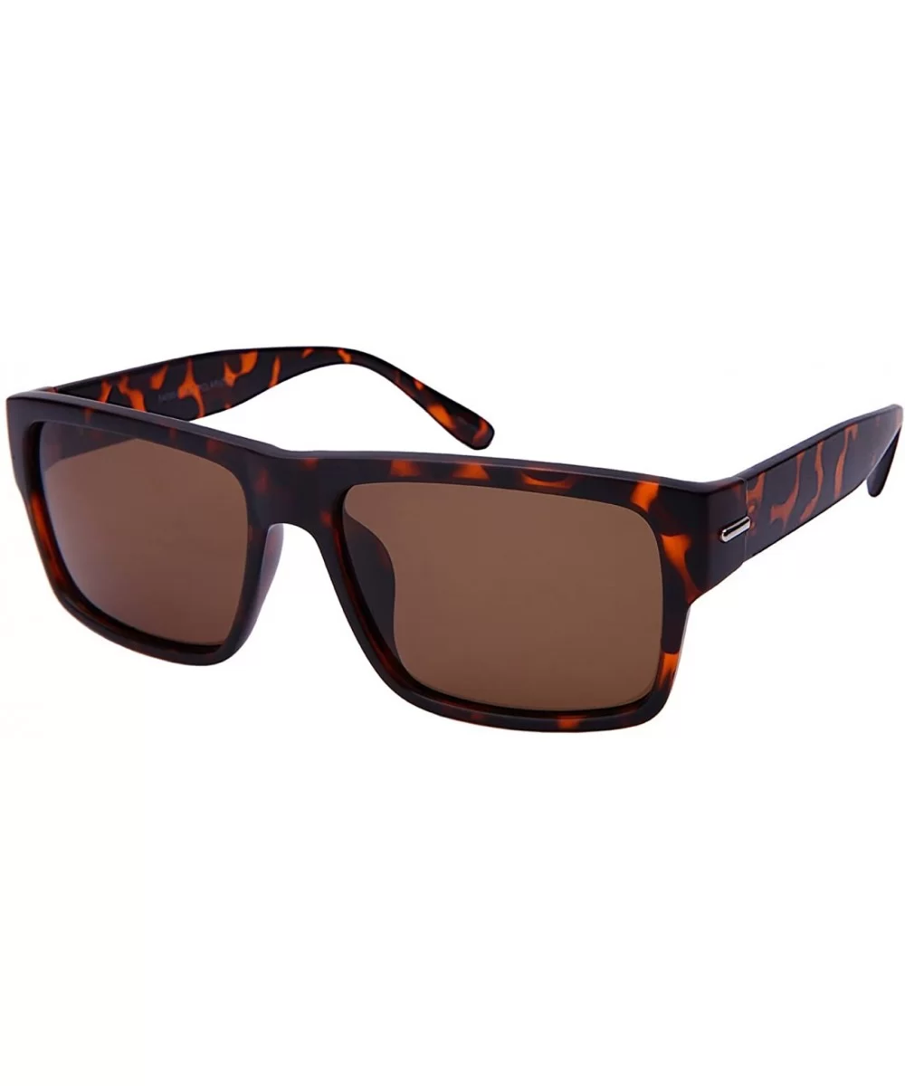 Retro Square Polarized Sunglasses 540894-P - Matte Demi - CB12NUYVKGI $13.94 Square