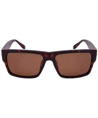 Retro Square Polarized Sunglasses 540894-P - Matte Demi - CB12NUYVKGI $13.94 Square