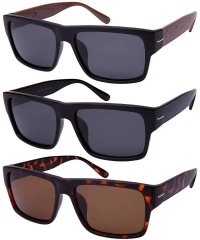 Retro Square Polarized Sunglasses 540894-P - Matte Demi - CB12NUYVKGI $13.94 Square