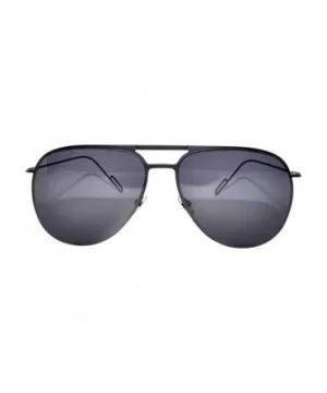 Women's Men's Aviator Oversized Sunglasses Designer Black Frame Smoke Lens - CV17YYM4WHT $7.44 Oversized