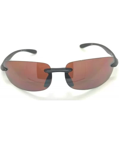 Bifocal Sunglasses Rimless Wrap Sun Readers - Black Frame/Copper Day Driving Lens - C918L0O3X4H $12.62 Wrap