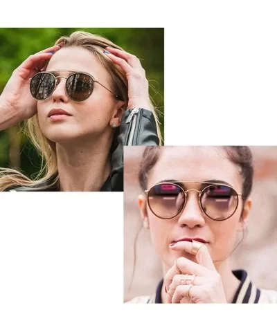 Round Polarized Sunglasses Women Men Classic Small Sunglasses Mirrored Lens - Black Frame/Grey Lens - CC196MAHZN4 $11.52 Round