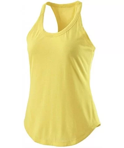 Womens Workout Tank Tops - Gym Yoga Shirts Athletic Tops Sport Exercise Clothes Sexy Solid Racerback Tank Tops - C31983E82MI ...