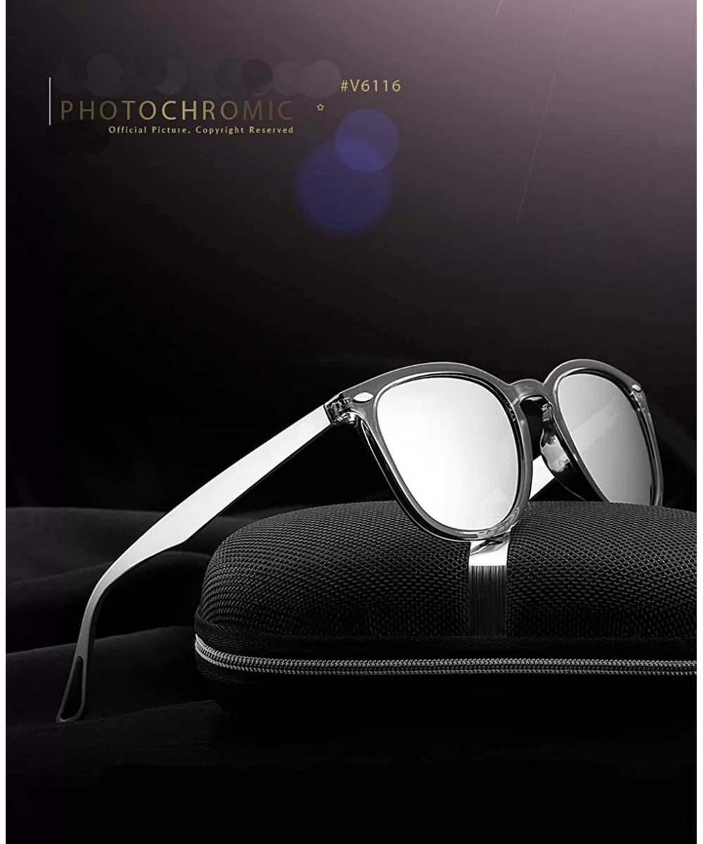 Men/Women Photochromic Sunglasses Polarized for Unisex Aluminum Frame 100% UV 400 Protection - CV199SC658R $13.41 Oval