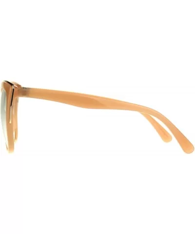 Womens Clear Lens Glasses Square Cateye Butterfly Double Frame UV 400 - Peach - C9189XI6GHR $7.08 Butterfly