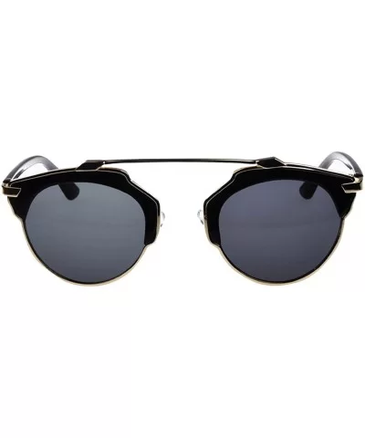 Men's and Women's So real Fashion Cat eyes UV-resistant Sun glasses - Shining Black Gold /Black Grey - CC12DIB0IFV $9.40 Cat Eye