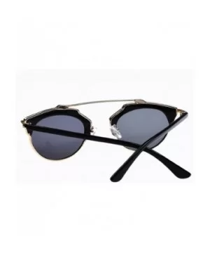 Men's and Women's So real Fashion Cat eyes UV-resistant Sun glasses - Shining Black Gold /Black Grey - CC12DIB0IFV $9.40 Cat Eye