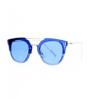 Womens Designer Fashion Sunglasses Flat Top Bar Flat Lens Frame UV400 - Blue - CV1882Y7EDG $8.07 Wayfarer