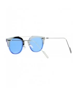 Womens Designer Fashion Sunglasses Flat Top Bar Flat Lens Frame UV400 - Blue - CV1882Y7EDG $8.07 Wayfarer