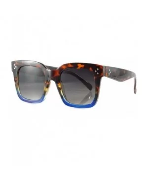 Oversize Celebrity Style Bold Square Two Tone Frame Sunglasses A266 - Brown Demi Blue - CJ18Q2EAZ82 $8.84 Square