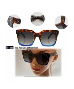 Oversize Celebrity Style Bold Square Two Tone Frame Sunglasses A266 - Brown Demi Blue - CJ18Q2EAZ82 $8.84 Square