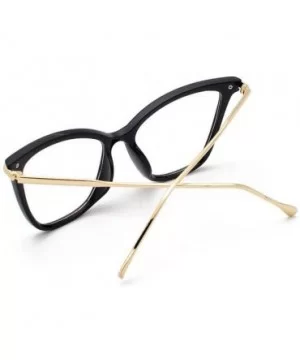 Lightweight Cat Eye Glasses for Women - Design Leopard Eyeglasses Big Frame Non Prescription Eyewear - Black - CB19648AT2W $5...