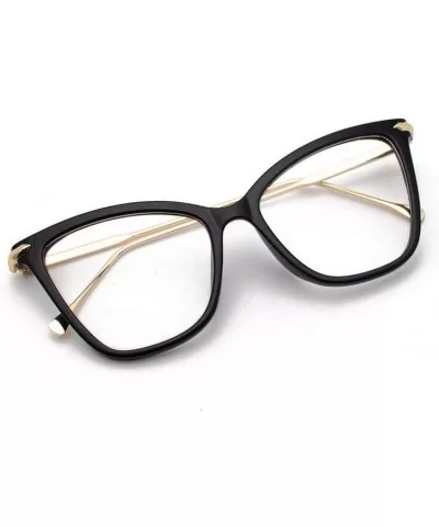 Lightweight Cat Eye Glasses for Women - Design Leopard Eyeglasses Big Frame Non Prescription Eyewear - Black - CB19648AT2W $5...