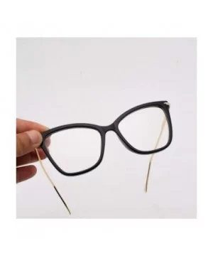 Lightweight Cat Eye Glasses for Women - Design Leopard Eyeglasses Big Frame Non Prescription Eyewear - Black - CB19648AT2W $5...