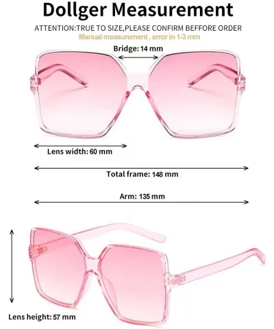 Oversized Square Sunglasses for Women Big Large Wide Fashion Shades for Men 100% UV Protection Unisex - D Pink - CR1966O9K85 ...