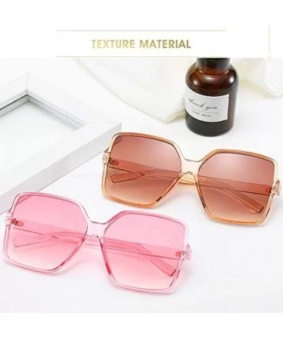 Oversized Square Sunglasses for Women Big Large Wide Fashion Shades for Men 100% UV Protection Unisex - D Pink - CR1966O9K85 ...