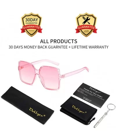 Oversized Square Sunglasses for Women Big Large Wide Fashion Shades for Men 100% UV Protection Unisex - D Pink - CR1966O9K85 ...