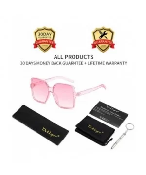 Oversized Square Sunglasses for Women Big Large Wide Fashion Shades for Men 100% UV Protection Unisex - D Pink - CR1966O9K85 ...