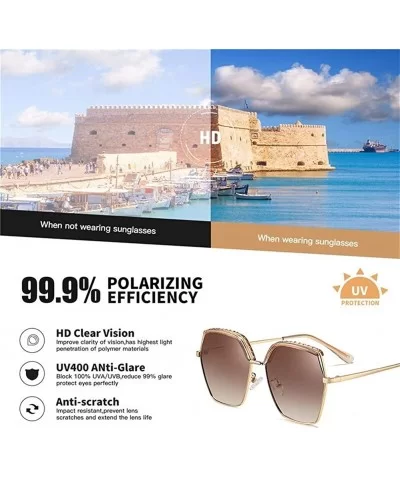 Women Oversized Gradient Lens Polarized Sunglasses Square Fashion Sun glasses Female Goggle Ladies UV400 - C2199HUCYKO $13.52...