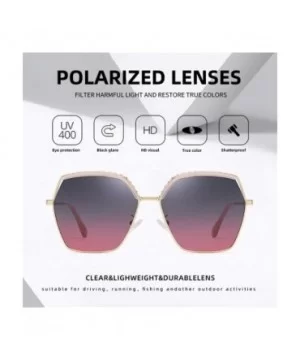 Women Oversized Gradient Lens Polarized Sunglasses Square Fashion Sun glasses Female Goggle Ladies UV400 - C2199HUCYKO $13.52...