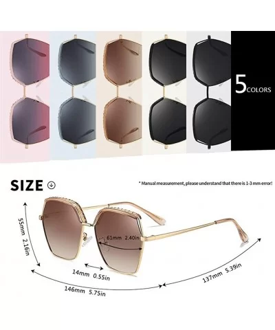 Women Oversized Gradient Lens Polarized Sunglasses Square Fashion Sun glasses Female Goggle Ladies UV400 - C2199HUCYKO $13.52...