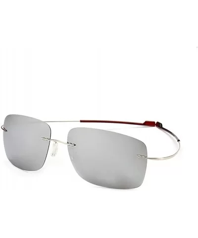 Ultralight Rimless Sunglasses-Fashion Square Shade Glasses-Flexible Eyewear - C - CL190OI35GS $32.60 Rectangular