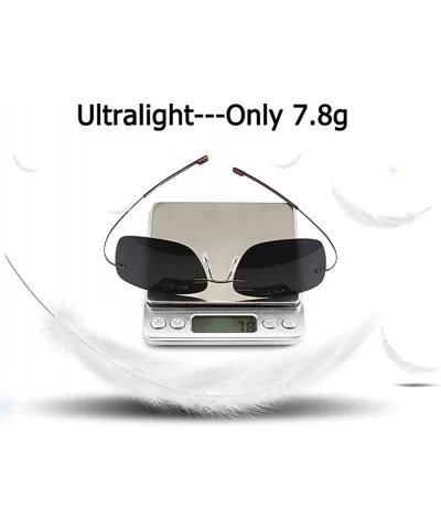 Ultralight Rimless Sunglasses-Fashion Square Shade Glasses-Flexible Eyewear - C - CL190OI35GS $32.60 Rectangular