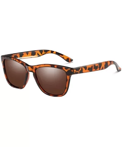 Sunglasses Polarized Female Male Full Frame Retro Design - Brown - C418NW5EUWW $5.34 Square