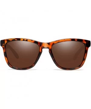 Sunglasses Polarized Female Male Full Frame Retro Design - Brown - C418NW5EUWW $5.34 Square