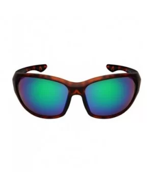 Wrap Shaped Sport Sunglasses 570109MT - Matte Tortoise Frame/Green Mirrored Lens - C518H3R5CUL $7.18 Wrap