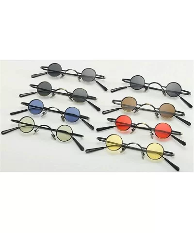 New round hip hop candy color sunglasses female brand design metal small frame punk sun glasses - C018UOQ7A8C $9.37 Round