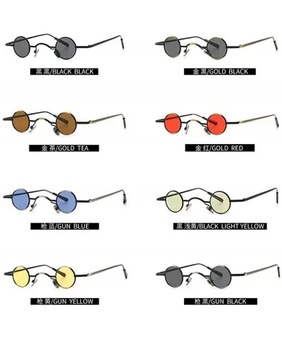 New round hip hop candy color sunglasses female brand design metal small frame punk sun glasses - C018UOQ7A8C $9.37 Round