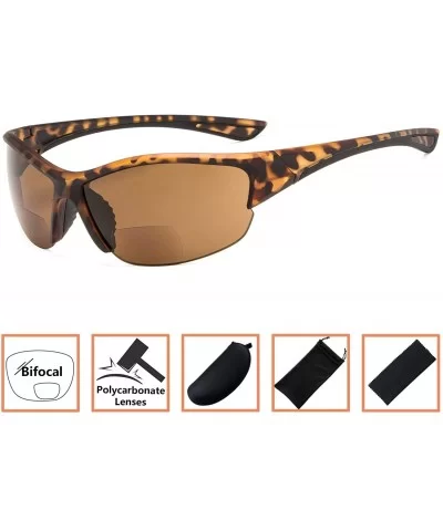 Sports Bifocal Sunglasses Half-Frame UV 400 Protection Reading Sunglasses - Demi-brown-lens - CY18NI2WQ0G $6.56 Sport