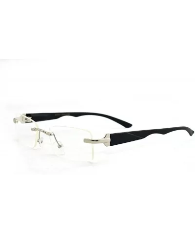 Slim Metal Frame Rimless Clear Lens Fashion Glasses - Silver - CN11PA0SSJL $10.69 Square