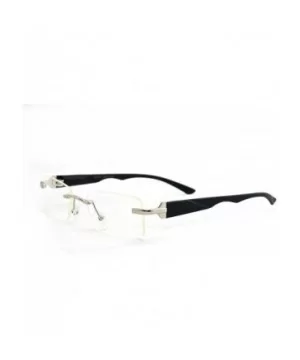 Slim Metal Frame Rimless Clear Lens Fashion Glasses - Silver - CN11PA0SSJL $10.69 Square