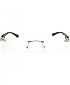 Slim Metal Frame Rimless Clear Lens Fashion Glasses - Silver - CN11PA0SSJL $10.69 Square