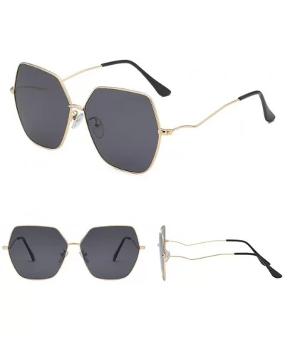 Irregular Shape Sunglasses - Summer Men Women Fashion Retro Eyewear - E - CY18S75SYG5 $4.61 Oversized