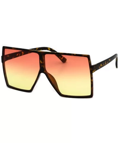 Oversized Exaggerated Flat Top Huge SHIELD Square Sunglasses Colorful Lenses Fashion Sunglasses - CY18EG6HDE3 $9.16 Oversized