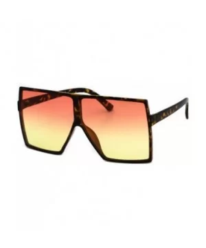 Oversized Exaggerated Flat Top Huge SHIELD Square Sunglasses Colorful Lenses Fashion Sunglasses - CY18EG6HDE3 $9.16 Oversized