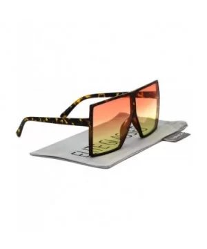 Oversized Exaggerated Flat Top Huge SHIELD Square Sunglasses Colorful Lenses Fashion Sunglasses - CY18EG6HDE3 $9.16 Oversized